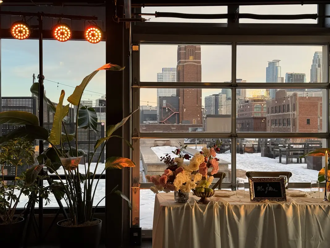 Speaker with moving head lights and LED par cans at a birthday event
