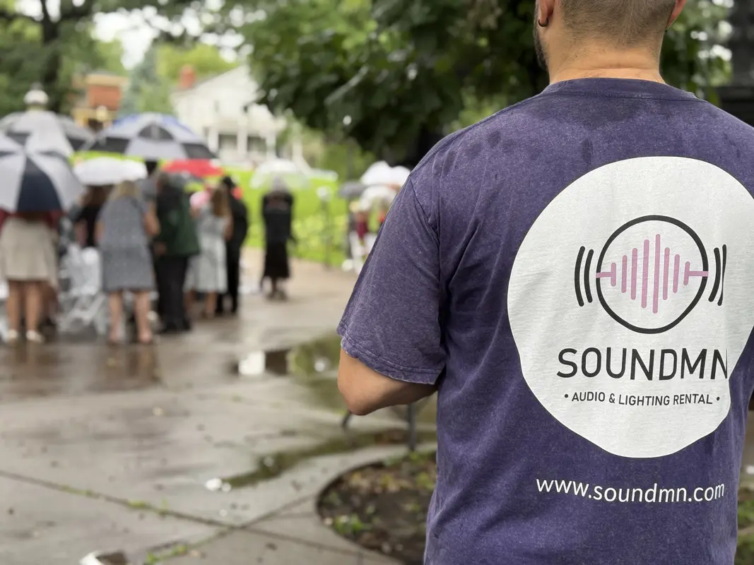 LED wash light closeup showing warm amber tones at an event venue