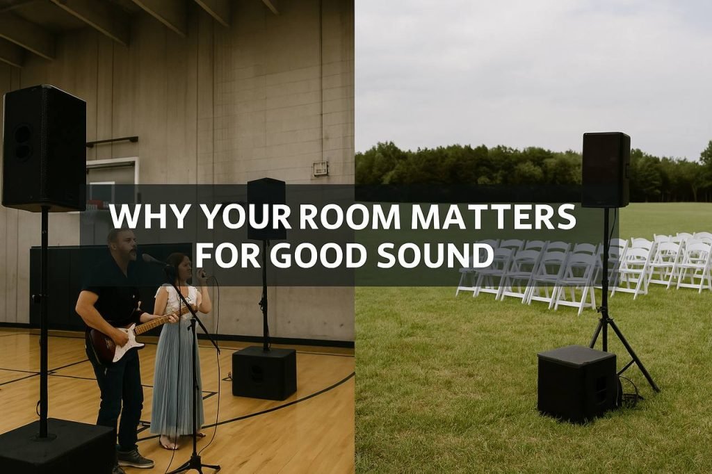 Comparison of different room types and how they affect event sound, and as a result, why space matters.