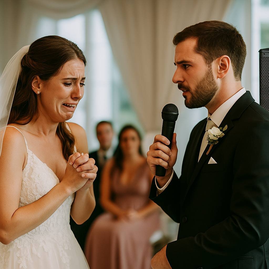 A wedding moment with visible speakers, showing how event sound enhances key memories.