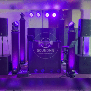 Large event sound and lighting rental package Minnesota – full DJ sound system with lighting for big events