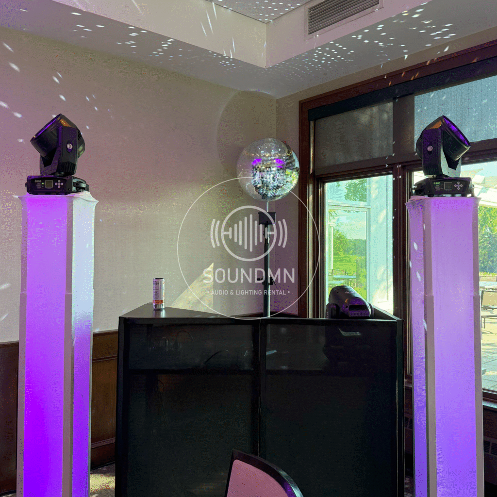 Large event sound and lighting rental package Minnesota – full DJ sound system with lighting for big events
