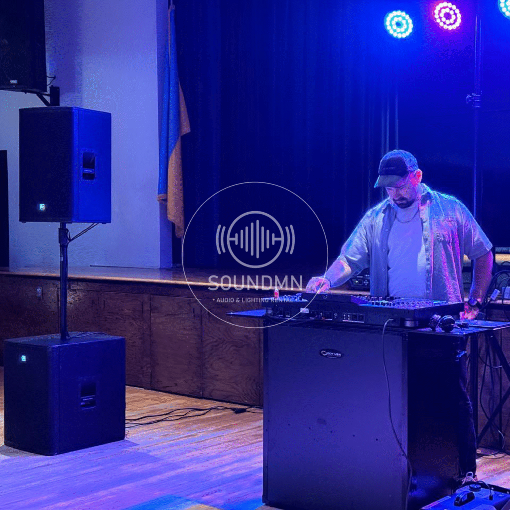 Large event sound and lighting rental package Minnesota – full DJ sound system with lighting for big events
